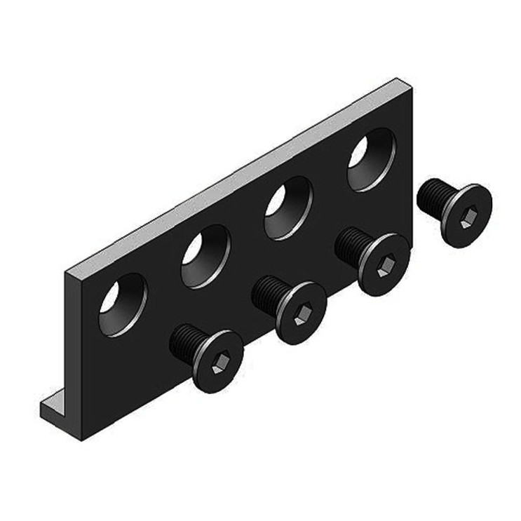 Orca Hardware Barn Door-Flat Track Connector Plate, Matte Black
