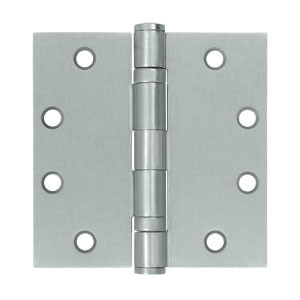 Orca Hardware Commercial Steel Hinge 4-1/2" X 4-1/2" Square Corner Ball Bearing, Satin Chrome