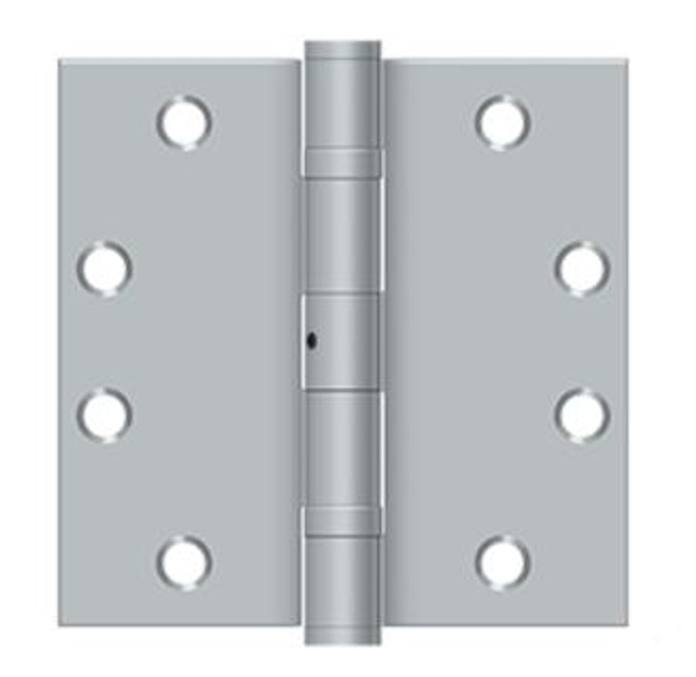 Orca Hardware Commercial Steel Hinge X Nrp 4-1/2" Square Corner Ball Bearing, Non-Removable Pin, Satin Chrome