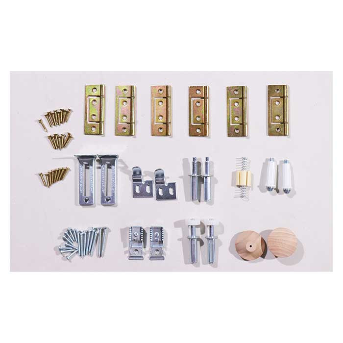 Orca Hardware Bf-3004 Bi-Fold Door Hardware Accessories Bag Without Track, 4 Wheel Ball Bearing Rollers, For 4 S, Includes 3 Pieces 3.5" Hinges