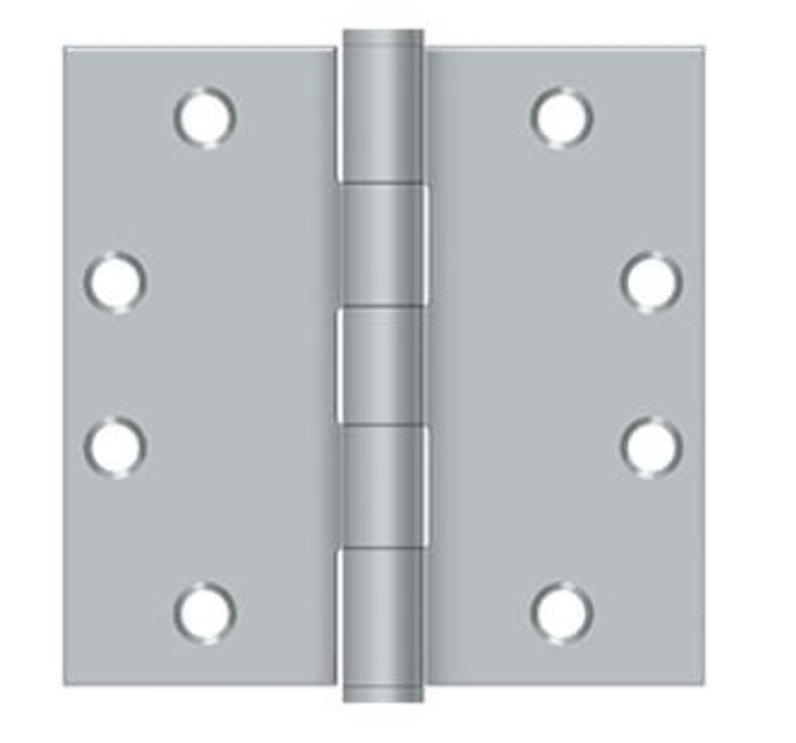 Orca Hardware Commercial Steel Hinge X Nrp 4-1/2" Square Corner Plain Bearing, Non-Removable Pin, Satin Chrome