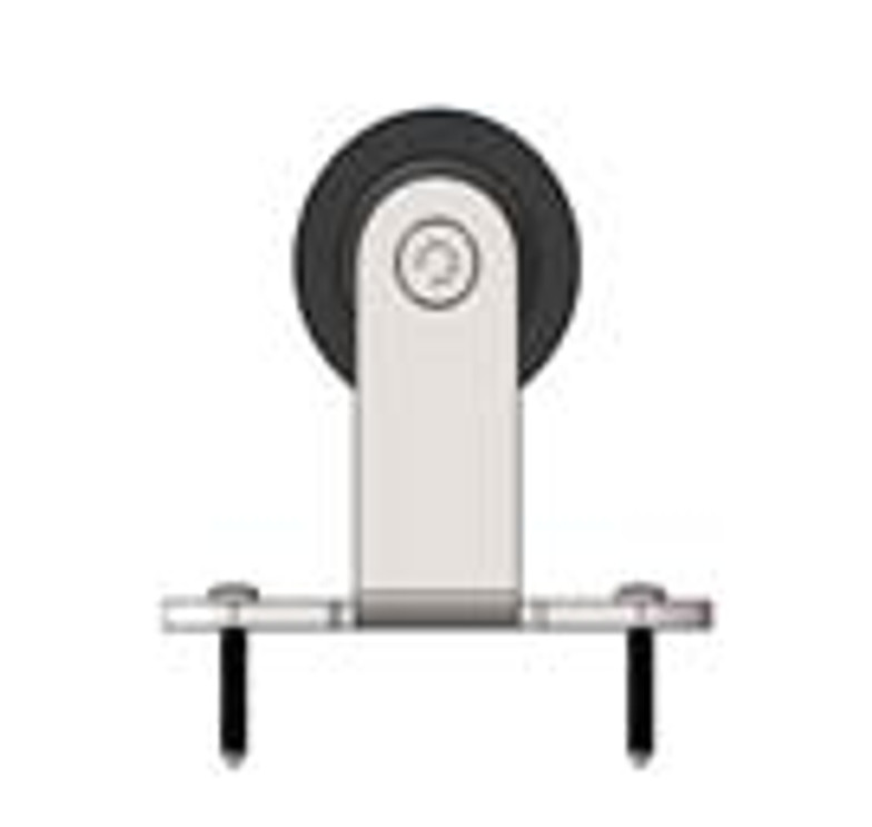 Orca Hardware Barn Door-Flat Track Top Mount Hanger, Satin Nickel