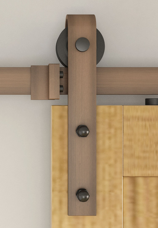 Orca Hardware Barn Door-Flat Track Standard Drop Hanger, Vintage Bronze