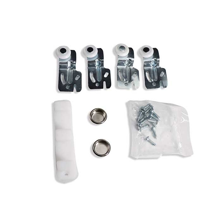 Orca Hardware By1012 Bypass Hardware Kit For Byst Track, Contains Pk1218-Gu Floor Guide, Bysa-12 Single Wheel Roller, And 2 Ea. Th-Fpull-15 Round Flush Pull