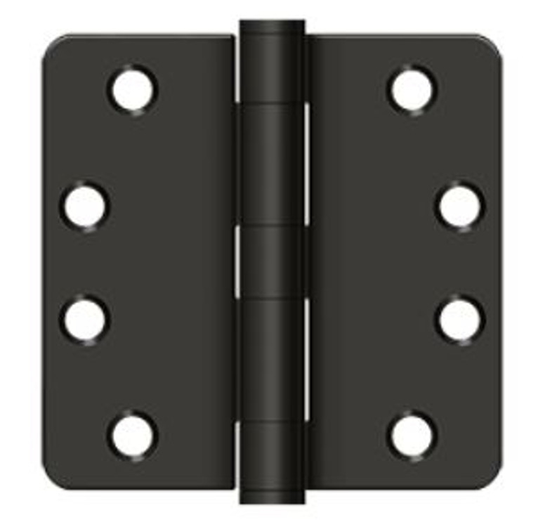 Orca Hardware Commercial Steel Hinge 4" X 4" X 1/4" Radius Corner Plain Bearing, /Orb, Oil Rubbed Dark Bronze