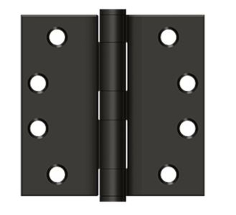 Orca Hardware Commercial Steel Hinge 4" X 4" Square Corner Plain Bearing, /Orb, Oil Rubbed Dark Bronze