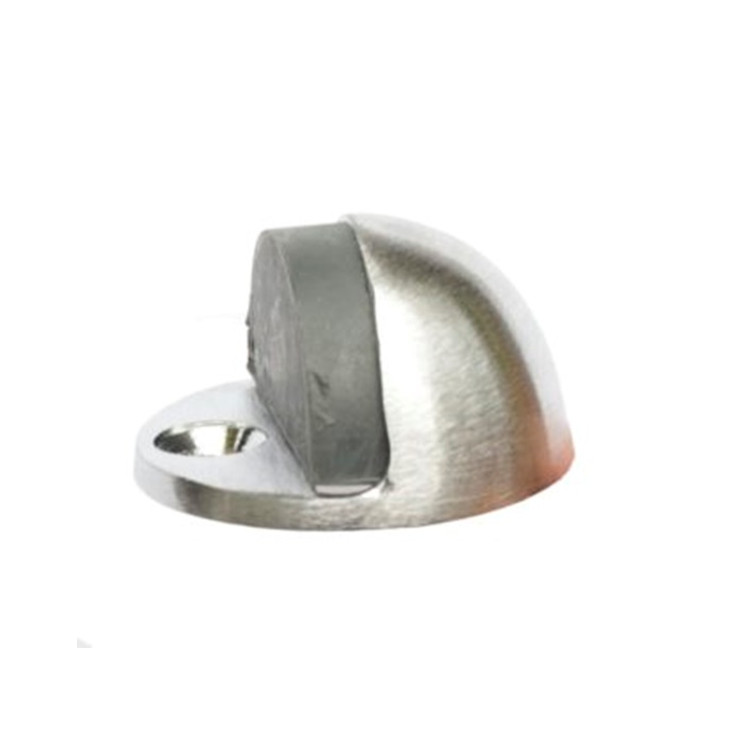 Orca Hardware Dome Floor Stop, Low Rise With Gray Tip, Satin Chrome