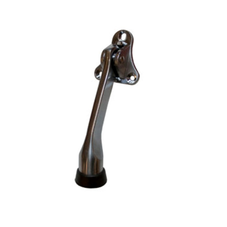 Orca Hardware 5.275" Kick Down Door Holder With Black Tip, Satin Chrome