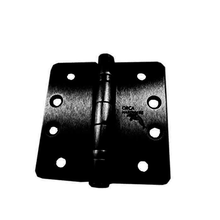 Orca Hardware Commercial Steel Hinge 4" X 4" X 1/4" Radius Corner Ball Bearing, Matte Black