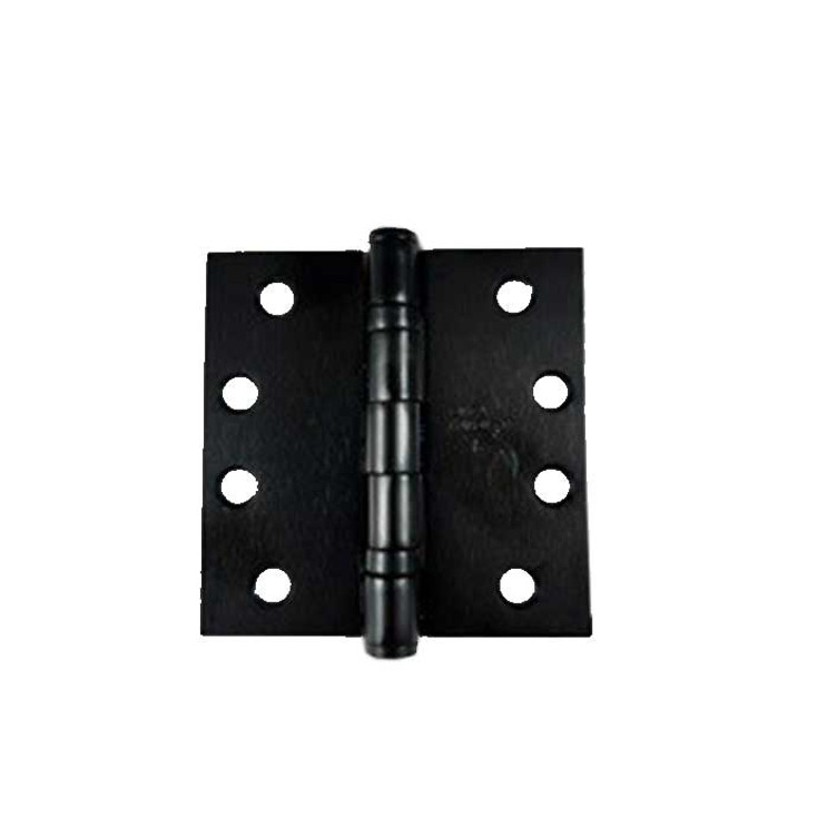 Orca Hardware Commercial Steel Hinge 4" X 4" Square Corner Ball Bearing, Matte Black