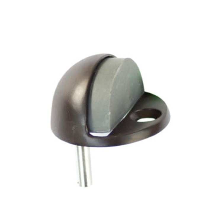 Orca Hardware Dome Floor Stop, Low Rise With Black Tip, Oil Rubbed Dark Bronze