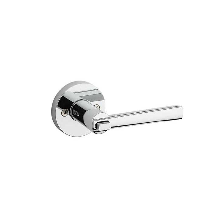 Kwikset Montreal Keyed Entry Lever Smartkey With Round Rose, Round Corner Adjustable Latch And Round Corner Strike, Bright Polished Chrome