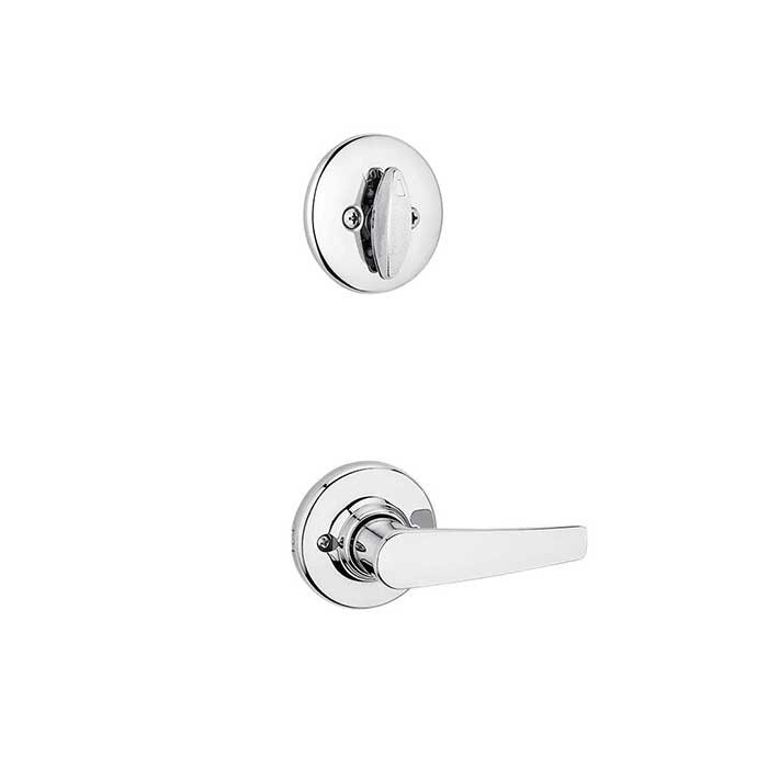 Kwikset Delta Lever Interior Single Cylinder Handleset Trim, Bright Polished Chrome