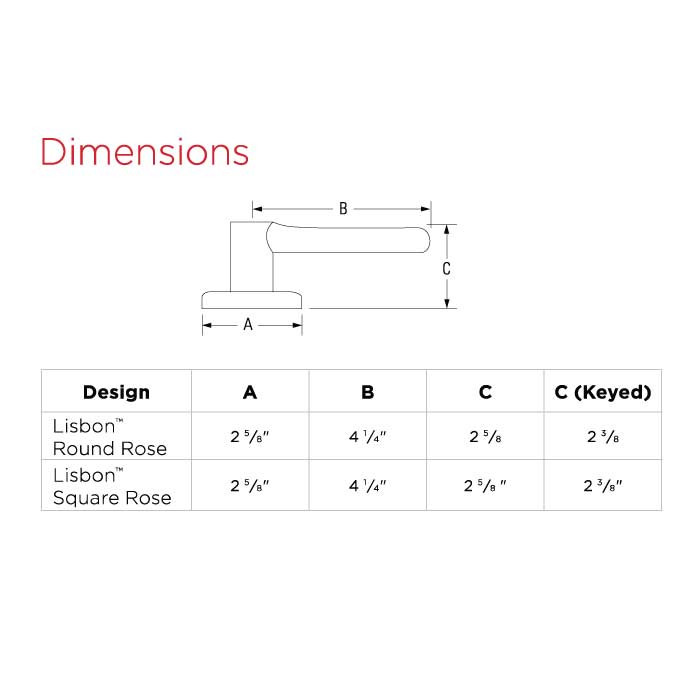 Kwikset Lisbon Passage Lever With Round Rose, 6-Way Adjustable Latch And Round Corner Strike, Satin Chrome