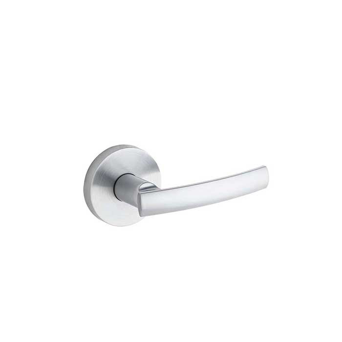 Kwikset Sydney Passage Lever With Round Rose, 6-Way Adjustable Latch And Round Corner Strike, Satin Chrome