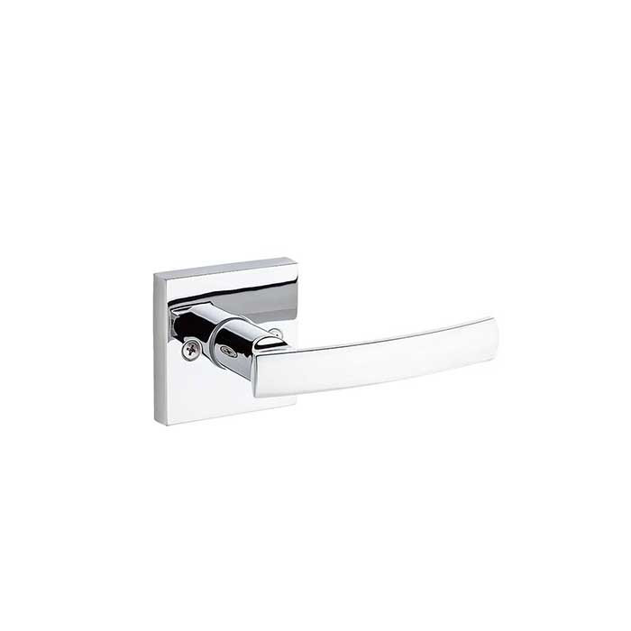 Kwikset Sydney Passage Lever With Square Rose, 6-Way Adjustable Latch And Round Corner Strike, Bright Polished Chrome