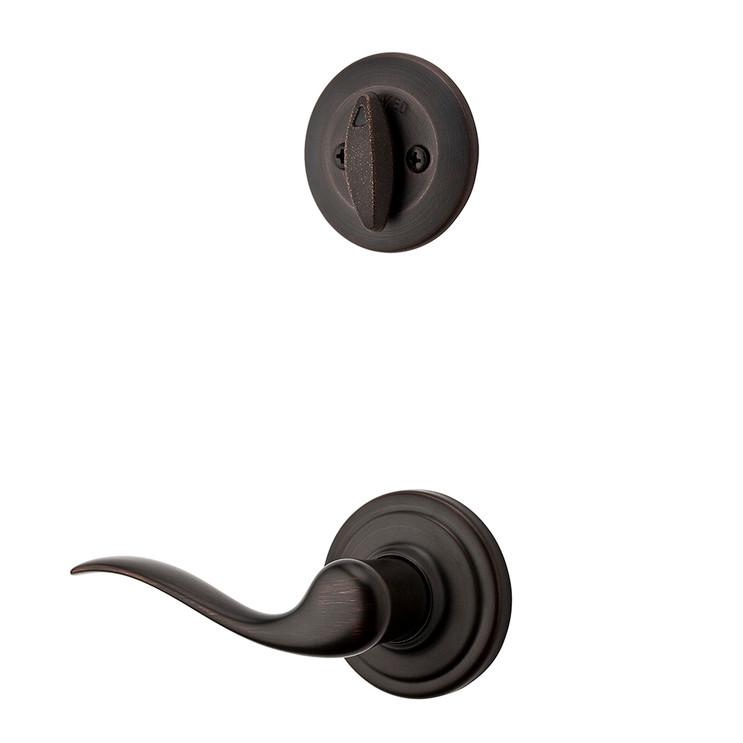 Kwikset Tustin Lever Interior Single Cylinder Handleset Trim Right Hand, Venetian Bronze