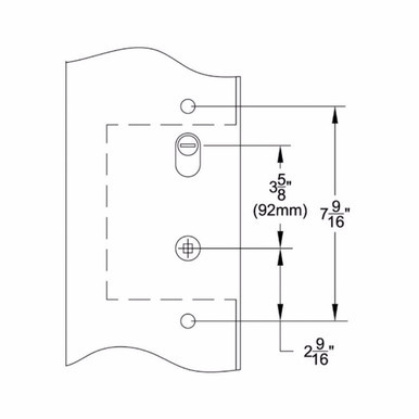Emtek 12A1 Multi Point Door Lock - Brass Modern Door Configuration 2 Keyed Entry Lever Set with American Cylinder Above Handle
