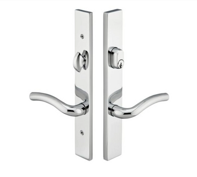Emtek 15A1 Multi Point Lock Trim (Door Config 5) - Brass Plates, Modern Style (1.5" x 11") - Flat Black