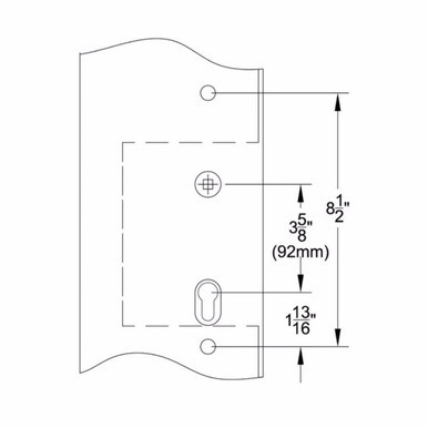 Emtek 15A1 Multi Point Lock Trim (Door Config 5) - Brass Plates, Modern Style (1.5" x 11") | Polished Chrome