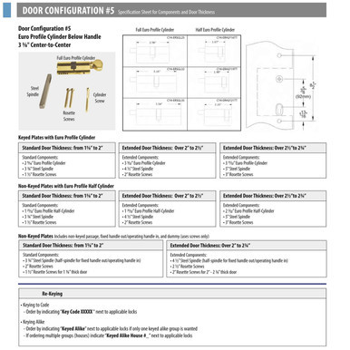 Emtek 15A1 Multi Point Lock Trim (Door Config 5) - Brass Plates, Modern Style (1.5" x 11") | Polished Chrome