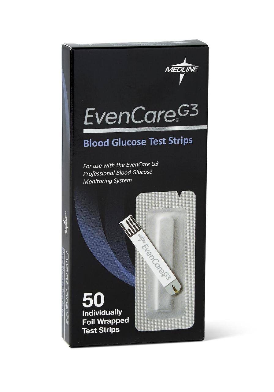 EvenCare G3 Glucose Test Strips - 50 per Pack