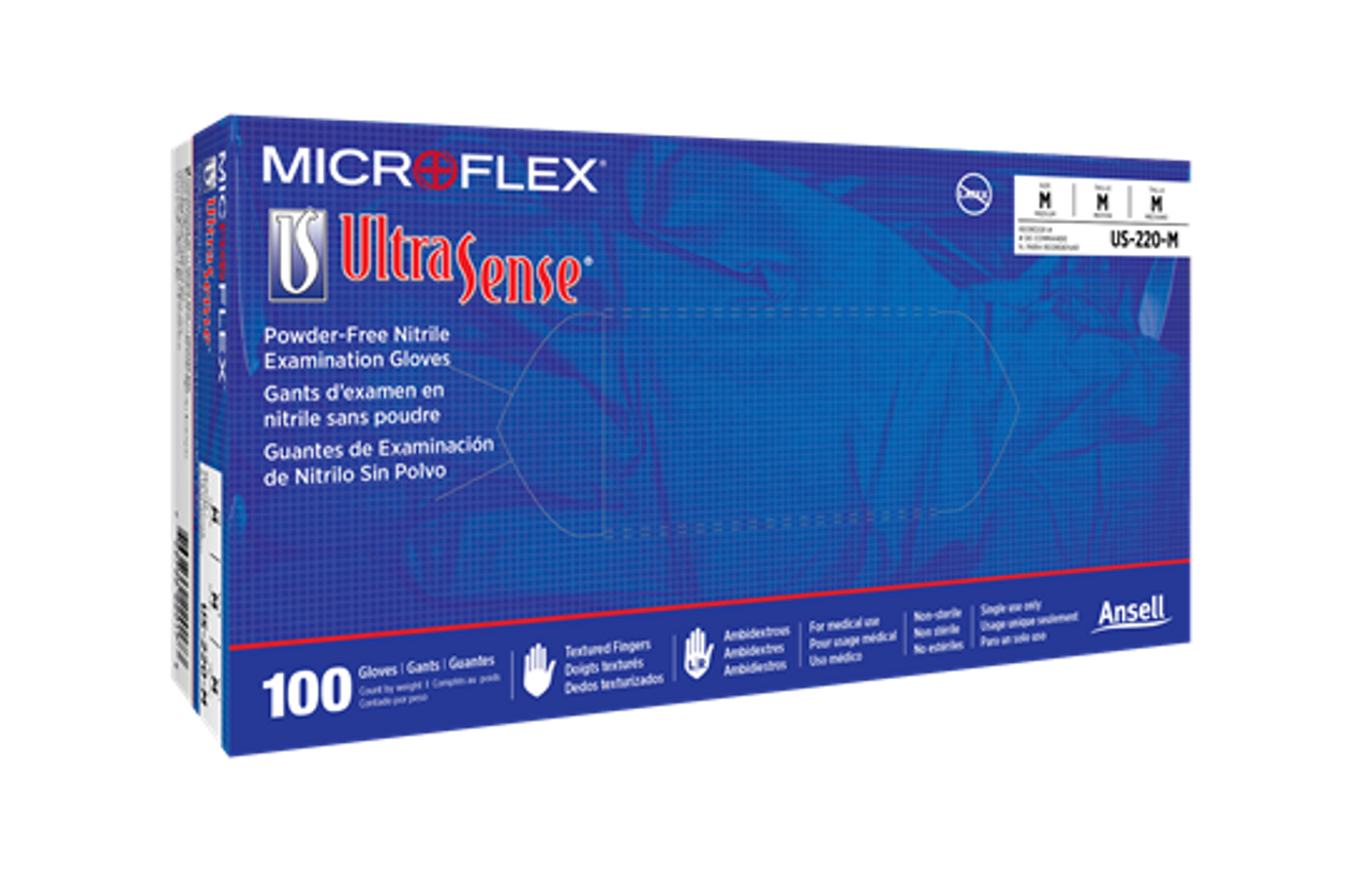 Microflex UltraSense® Royal Blue Nitrile Gloves - 100 per Box