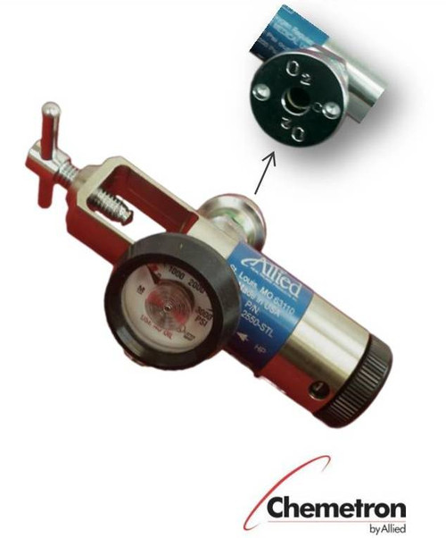 Brass Oxygen Regulator 0-25 Lpm with Ohio Quick-Disconnect by Allied Medical