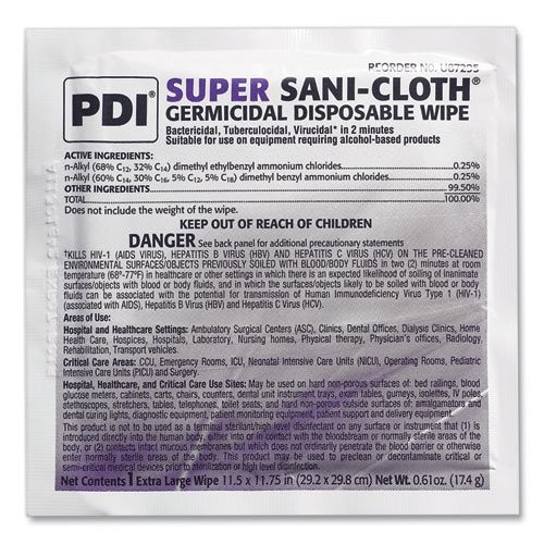 Super Sani-Cloth Foil Pack Disinfectant Wipes - 50/Bx