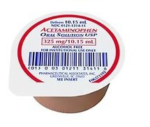 Acetaminophen (APAP) 325mg Cups, 30/Pack