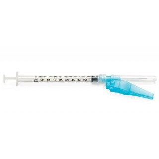 1cc Syringe with 23ga x 1.0 inch Safety Needle - Each - Medical Warehouse