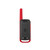 Rear view of Motorola Talkabout T210 two-way radio showing belt clip and speaker grille.