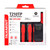 Retail packaging of Motorola Talkabout T210 two-way radios featuring a red and black design, highlighting key features such as 20-mile range and USB charging.