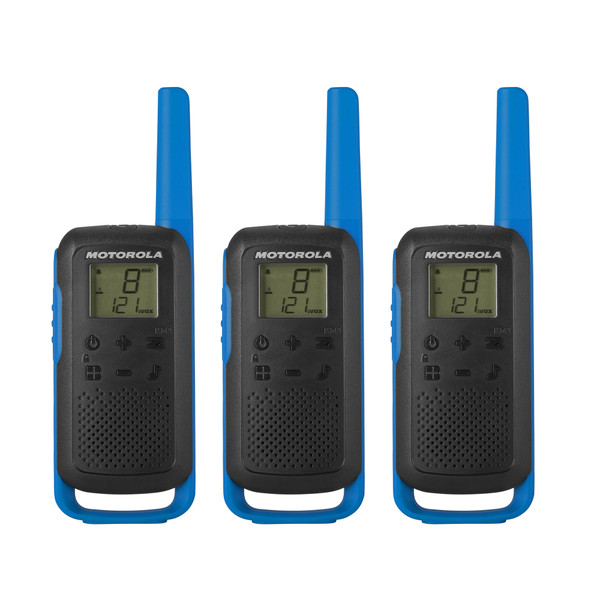 Motorola Solutions T270TP Two-Way Radio Black W/Blue 3pk
