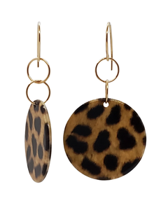 Handcrafted animal print earrings, modern elegant dangle design inspired by the leopard by Jiana Deon.