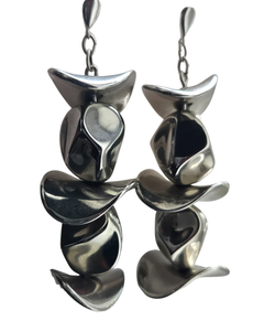 IX Pale Alloy earrings with sculptural silver-toned forms