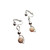 Floating Agate Clip-On Earrings in tan and white with gold-plated frame by Jiana Deon