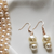 Rose Gold Link Pearl Drop Earrings by Jiana Deon — elegant handcrafted jewelry for women.