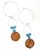 Amber Sparkle Earrings by Jiana Deon featuring amber and aqua blue glass stones