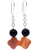 Handmade summer flower earrings with vibrant blue and orange gemstone accents