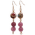 Freesia Dangle Earrings with Rainbow Sea Sediment Jasper and Kunzite Jade quartz