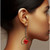 Bold red dangle earrings with black gunmetal chain — Jiana Deon jewelry