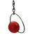Elegant ruby red and gunmetal chain earrings — modern boho chic design