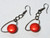 Jiana Deon Ruby Chain Dangle Earrings with red Swarovski pearl and gunmetal chain
