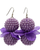 I Petal earrings with lavender clustered bead design