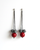XV Crimson Line earrings with red bead and black chain