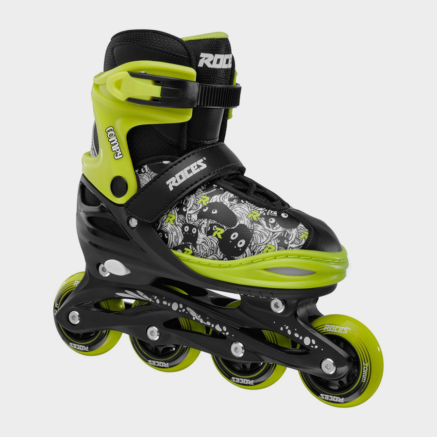 Powerslide 902069 Pattini Da Slittino Per Bambini, Regolabili, Taglia Unica, Colore Nero