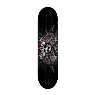 【keizo】SKULLS &amp; FLOWER DECK (BLACK) Skulls & Flower Skate Deck (Black) – Post Modern Vandal