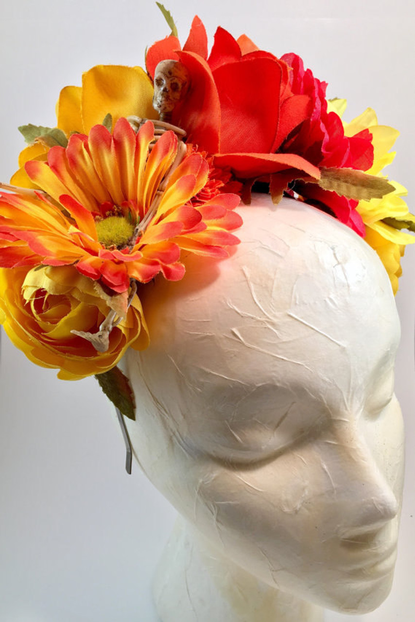 orange flower headband