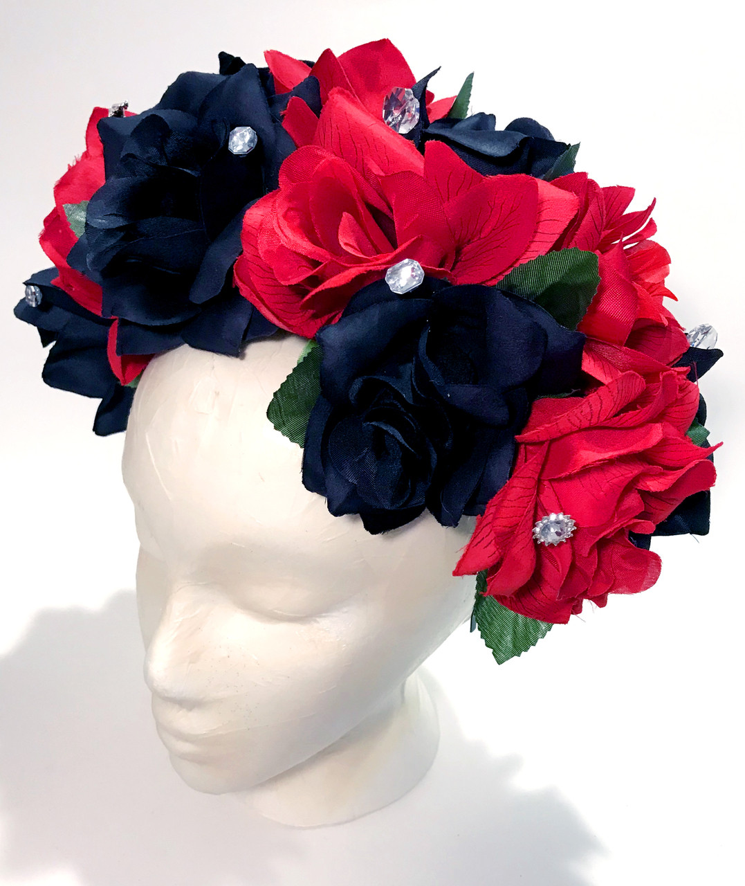 black and red flower crown